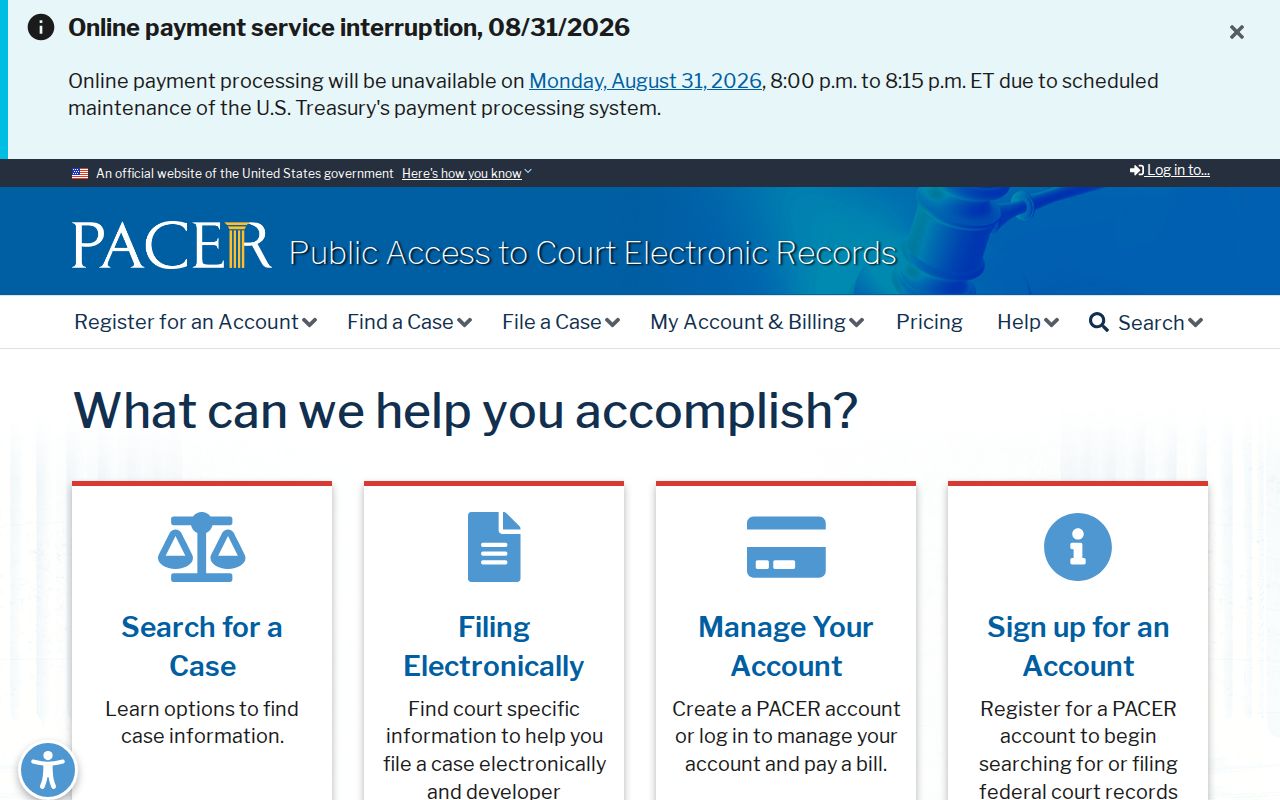 Wright County case search distinction between state records and PACER federal records