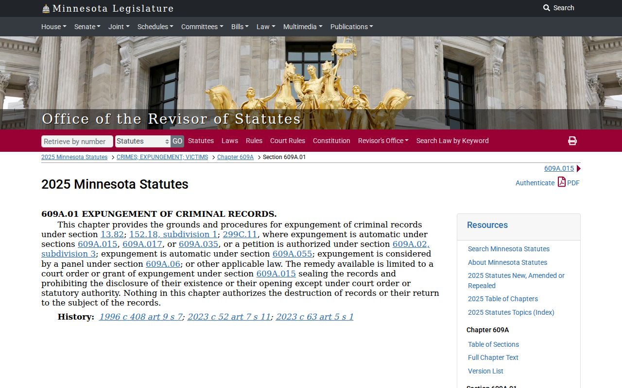 Wright County court records context for Minnesota expungement law