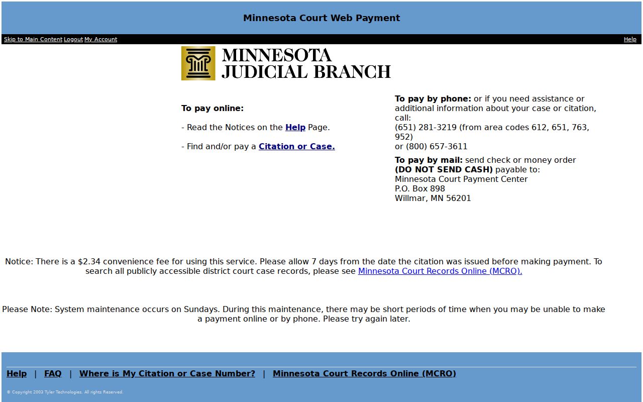 Wright County traffic court records payment center citation lookup